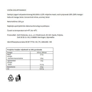 JOGOBELLA EXOTIC|150 g|ZOTT - Slika 5