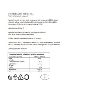 DOMAĆA DIMLJENA PEČENICA|500 g|GURMAN DELIKATESSE - Slika 2