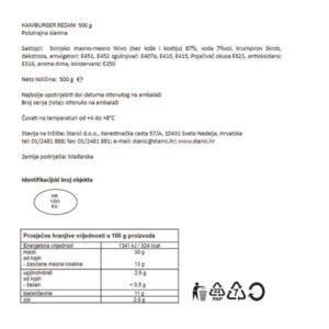 HAMBURGER REZANA|500 g|GURMAN DELIKATESS - Slika 2