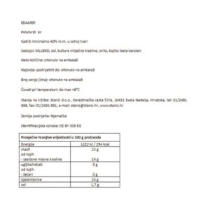 EDAMER 40% m.m.- BLOK|cca 2,5 kg|BAYERNLAND - Slika 2