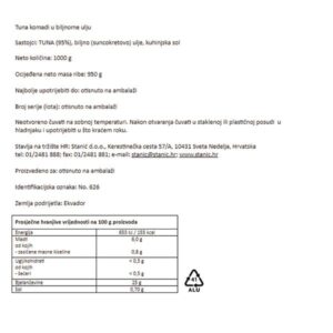 TUNA - KOMADI VREĆICA|1 kg/neto o.m.950 g|BACHI/LA PERLA - Slika 2