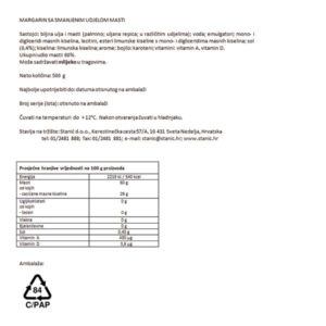 MARGARIN ZA KOLAČE I KUHANJE|500 g|BAKINA KUHINJA - Slika 2