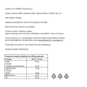 AJVAR - LJUTI|2350 g|BAKINA KUHINJA - Slika 2