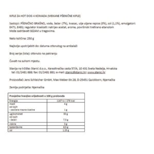 PECIVO HOT DOG|4 kom/250g|QUICKBURY - Slika 2