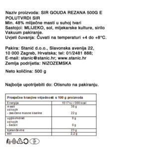 SIR GOUDA - REZANA|500 g|BUCO SIREVI - Slika 2