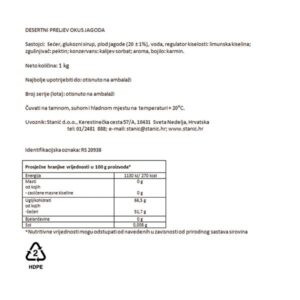 DESERTNI PRELJEV - JAGODA|1 kg|BAKINA KUHINJA - Slika 2