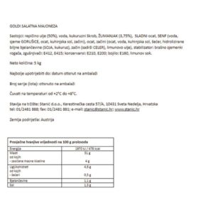 MAJONEZA|5 kg|GOLDI - Slika 2