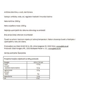 ARTIČOKE|2650 mL/2500 g (1350 g N.O.M.)|EXCELSIOR - Slika 3