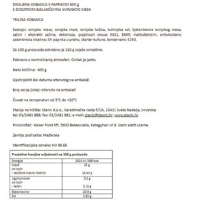 DIMLJENA KOBASICA S PAPRIKOM|600 g|CSABAHUS - Slika 2
