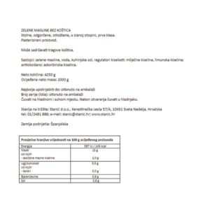 MASLINE ZELENE - bez koštice|4250 g/neto o.c. 2000 g|BAKINA KUHINJA - Slika 3