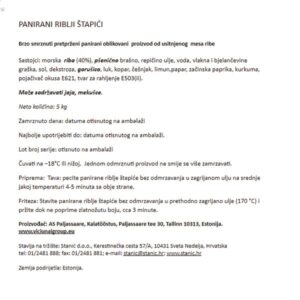 PANIRANI RIBLJI ŠTAPIĆI|5 kg|HORECA - Slika 2