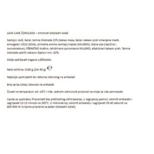 LAVA CAKE ČOKOLADA 24 X  90 g - Slika 2