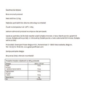 ŠAMPINJONI, rezani|2,5 kg| PINGUIN - Slika 2