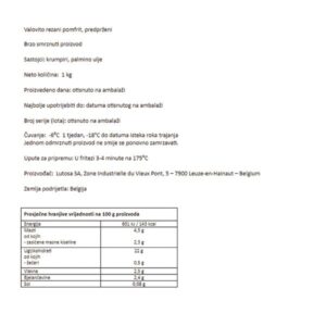 KIDS` CRINKLE CUT POMMES FRITES| 1 kg|LUTOSA - Slika 2