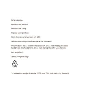 MAHUNE ŽUTE, rezane|2,5 kg|HORECA - Slika 2