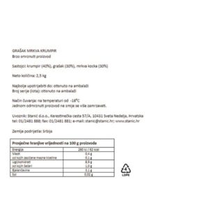 GRAŠAK, MRKVA, KRUMPIR|2,5 kg|HORECA - Slika 2