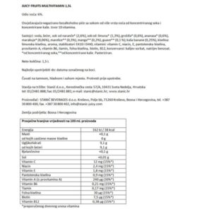 JUICY FRUITS MULTI VITAMIN| 1,5L|JUICY - Slika 2