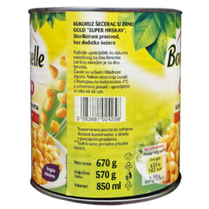 KUKURUZ ŠEĆERAC|670 g/net.oc. 570 g|BONDUELLE - Slika 2
